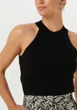 Schwarze Summum Top Tank Top Dull Viscose Polyamide Knit -Minus Verkaufsgeschäft 242128 3
