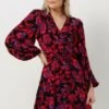 Mehrfarbige/bunte Alix The Label Minikleid Ladies Woven Floral Dress With Smocked Waist