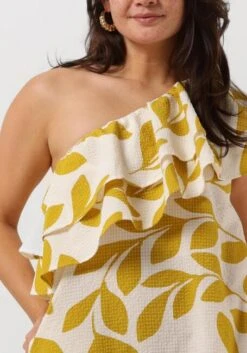 Goldfarbene Second Female Midikleid Uivo One-shoulder Dress -Minus Verkaufsgeschäft 243444 3