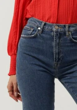 Blaue 7 For All Mankind Straight Leg Jeans Logan Stovepipe Blaze With Raw Cut Hem -Minus Verkaufsgeschäft 245252 3