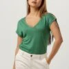 Grüne By-bar T-shirt Mila Organic Linen Top -Minus Verkaufsgeschäft 245281 1