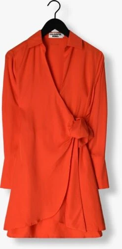 Orangene Colourful Rebel Minikleid Hette Uni Wrap Mini Dress -Minus Verkaufsgeschäft 246257 5