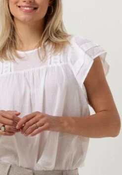 Weiße Msch Copenhagen Bluse Mschmossie Ss Top -Minus Verkaufsgeschäft 246958 3