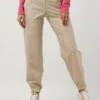 Beige Vanilia Hose Faux Leather Side Zip -Minus Verkaufsgeschäft 249151 1