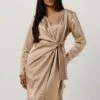 Beige Notre-v Minikleid Nv-bijou Wrap Dress -Minus Verkaufsgeschäft 250104 1