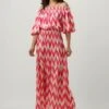 Fuchsie Access Maxikleid Off-the-shoulders Geometrically Printed Dress -Minus Verkaufsgeschäft 251458 1