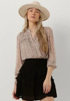 Beige Neo Noir Bluse Rhia Graphic Fire Blouse